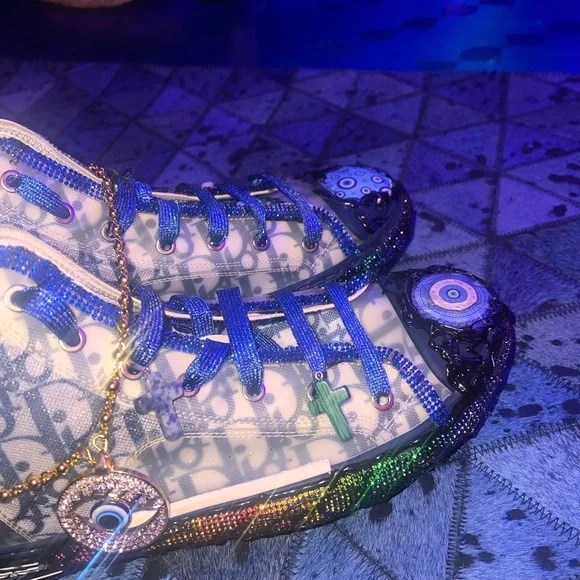 Blue Dior Custom Hightop Protector Collection From the PB Haze Temple Cufflinks Sterling Silver main image 3